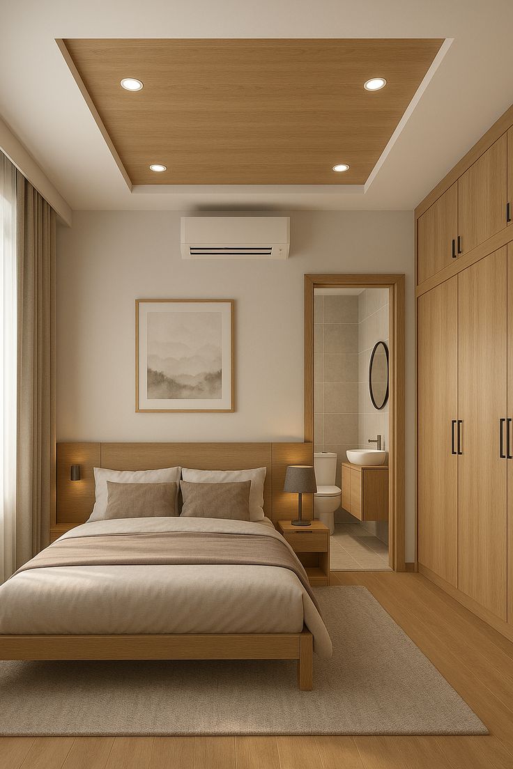 Custom platform bed setup with integrated lighting